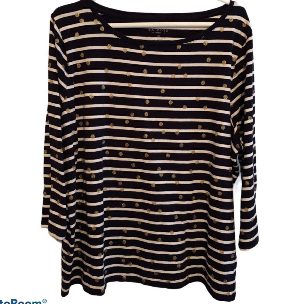 Talbots Nautical Striped Top 3X